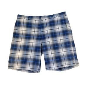 Nike Golf Tour Performance Dri-Fit Shorts Men's Size 42 Plaid Blue Gray White